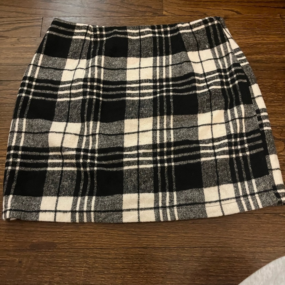 Plaid Black and White Women's Skirt